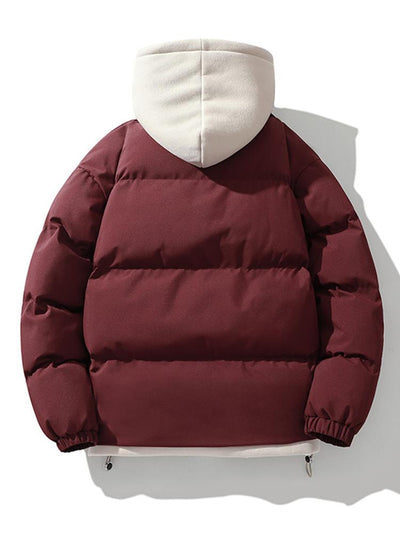 Caspian | Contrast Zip Up Hooded Puffer Coat
