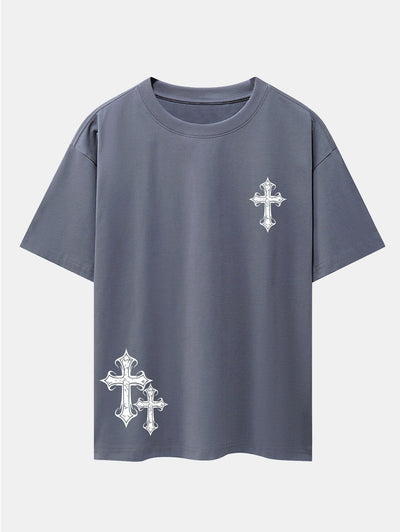 Aníbal® | Cross Print Drop Shoulder Oversize T-Shirt