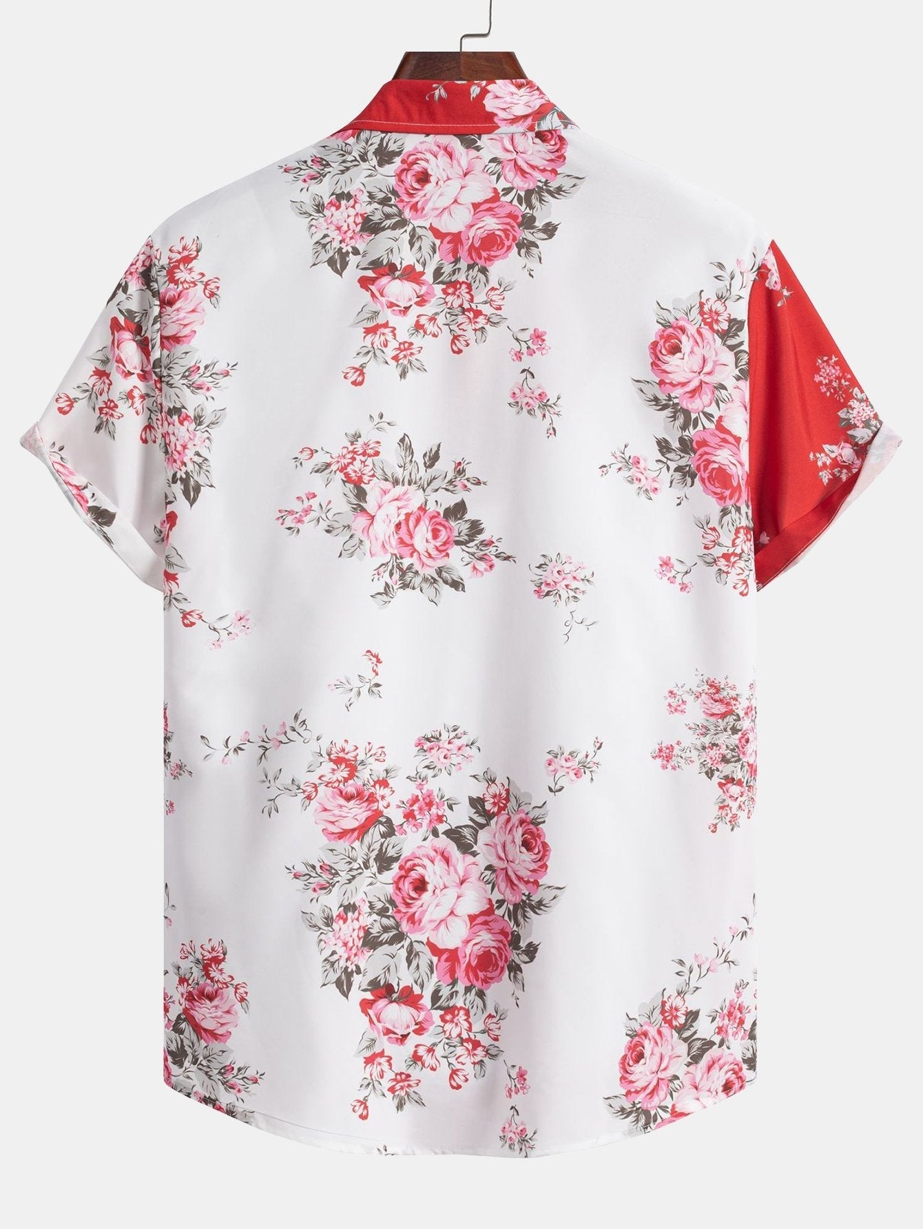 Veremundo® | Two Tone Rose Print Button Up Shirt