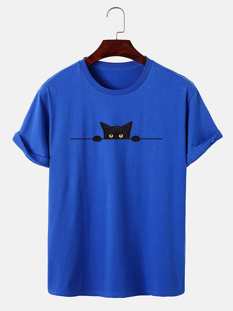 Zenón® | Black Cat Print T-Shirt