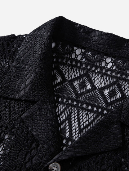 Anastasio® | Short Sleeve Geometry Textured Cuban Shirt