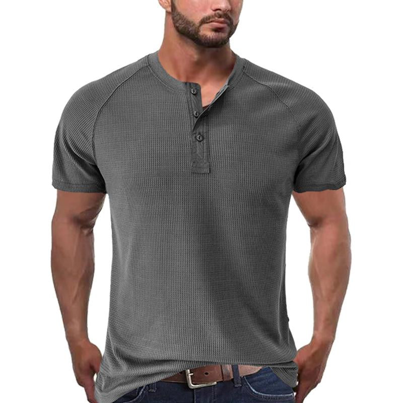 Men's gh Gy Short Sleeve Henley T-Shirt