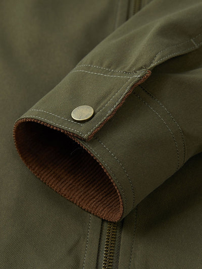 Kian | Corduroy Collar Zip Up Jacket
