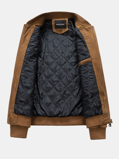 Fletcher | Suede Bomber Jacket With Quilted Liner