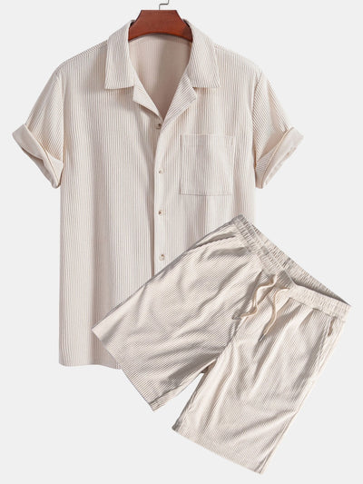 Adalrich® | Short Sleeve Corduroy Cuban Shirt & Shorts