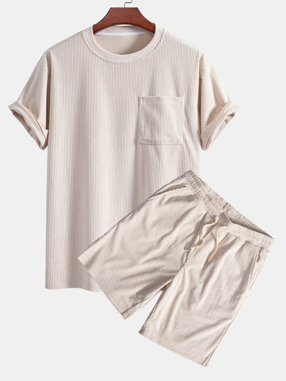 Baltasar® | Corduroy Oversize T-Shirt With Pocket & Shorts