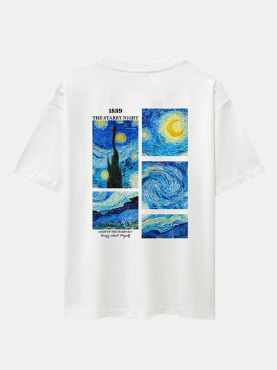 Hugh® | The Starry Night Back Print Drop Shoulder Oversize T-Shirt