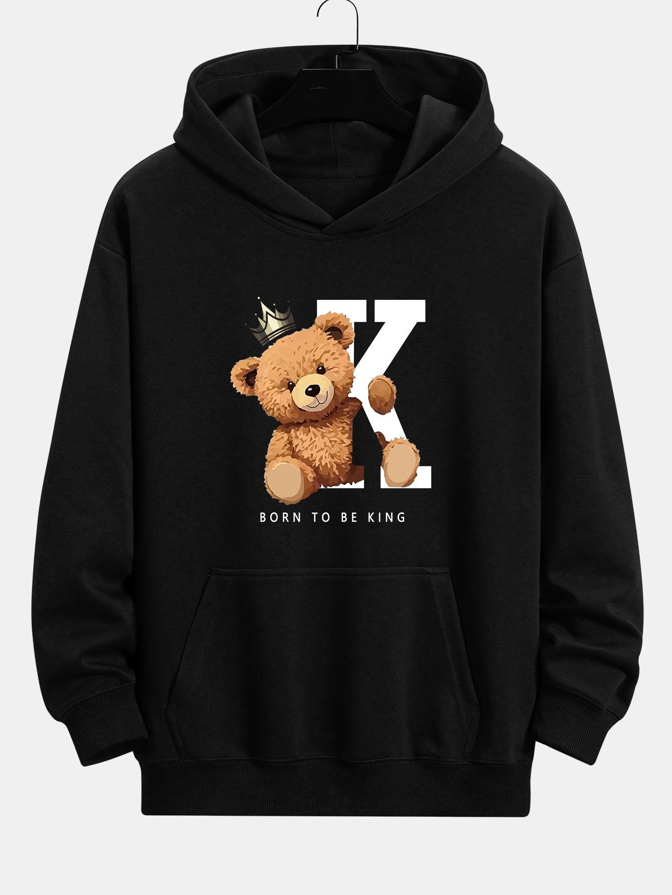 Latrell | Crown King Bear Print Relax Fit Hoodie