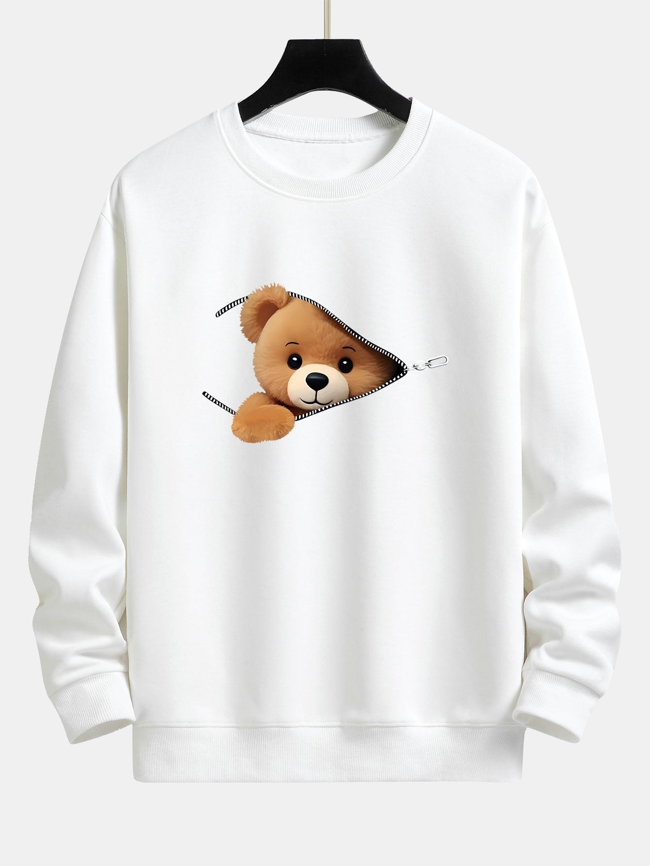 Theodore® | Zipper Bear Print Relax Fit Sweatshirt