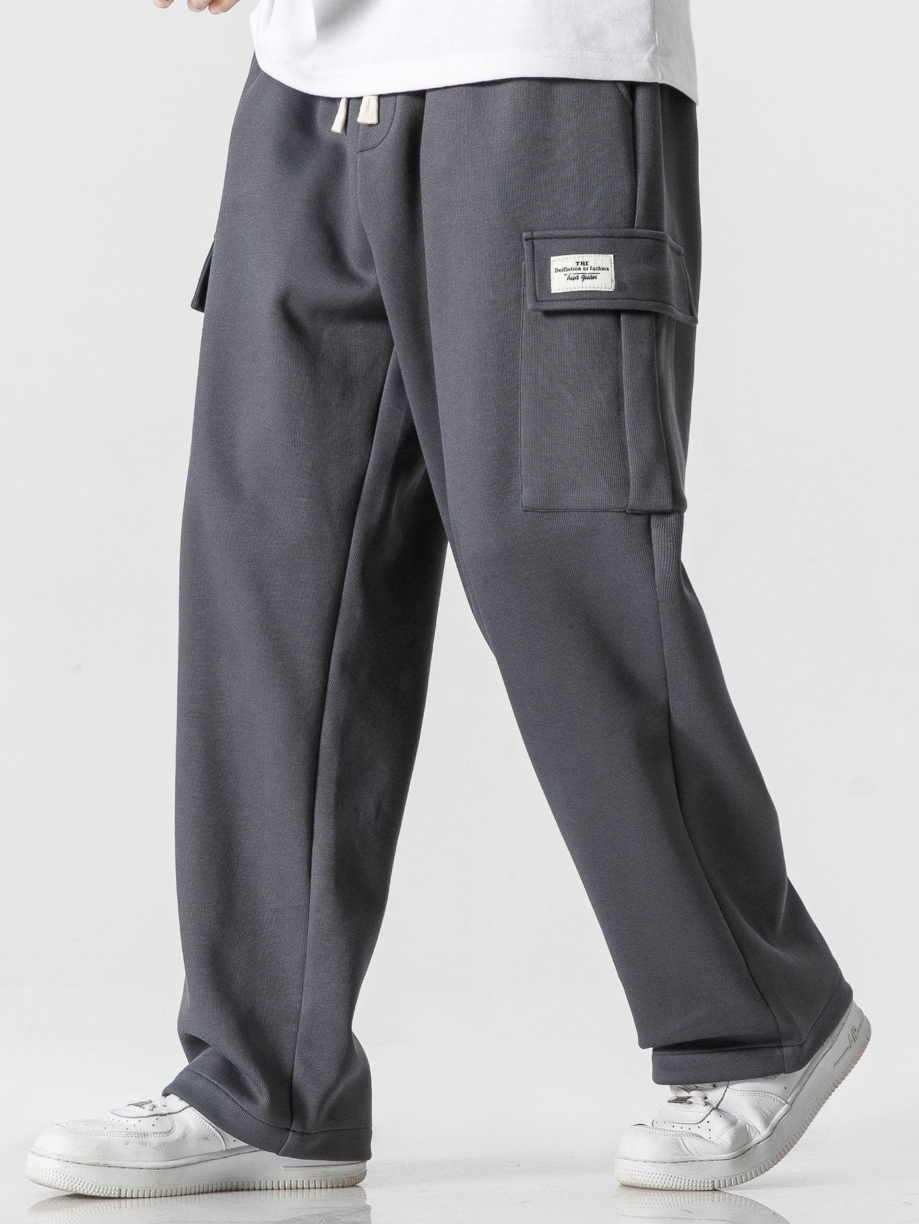Erasto® | Relax Fit Straight Leg Jersey Cargo Pants
