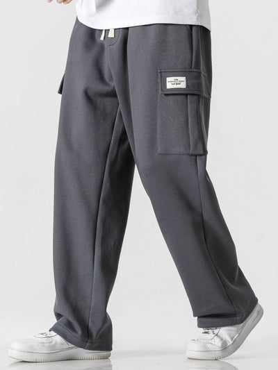 Erasto® | Relax Fit Straight Leg Jersey Cargo Pants