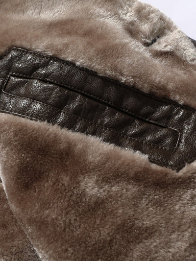 Nolan | Long Line Faux Fur Lined PU Leather Coat