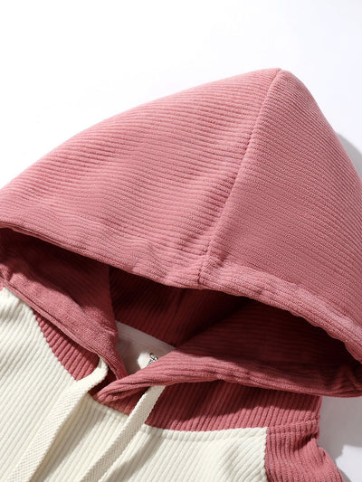 Adam | Paneled Corduroy Raglan Sleeves Hoodie