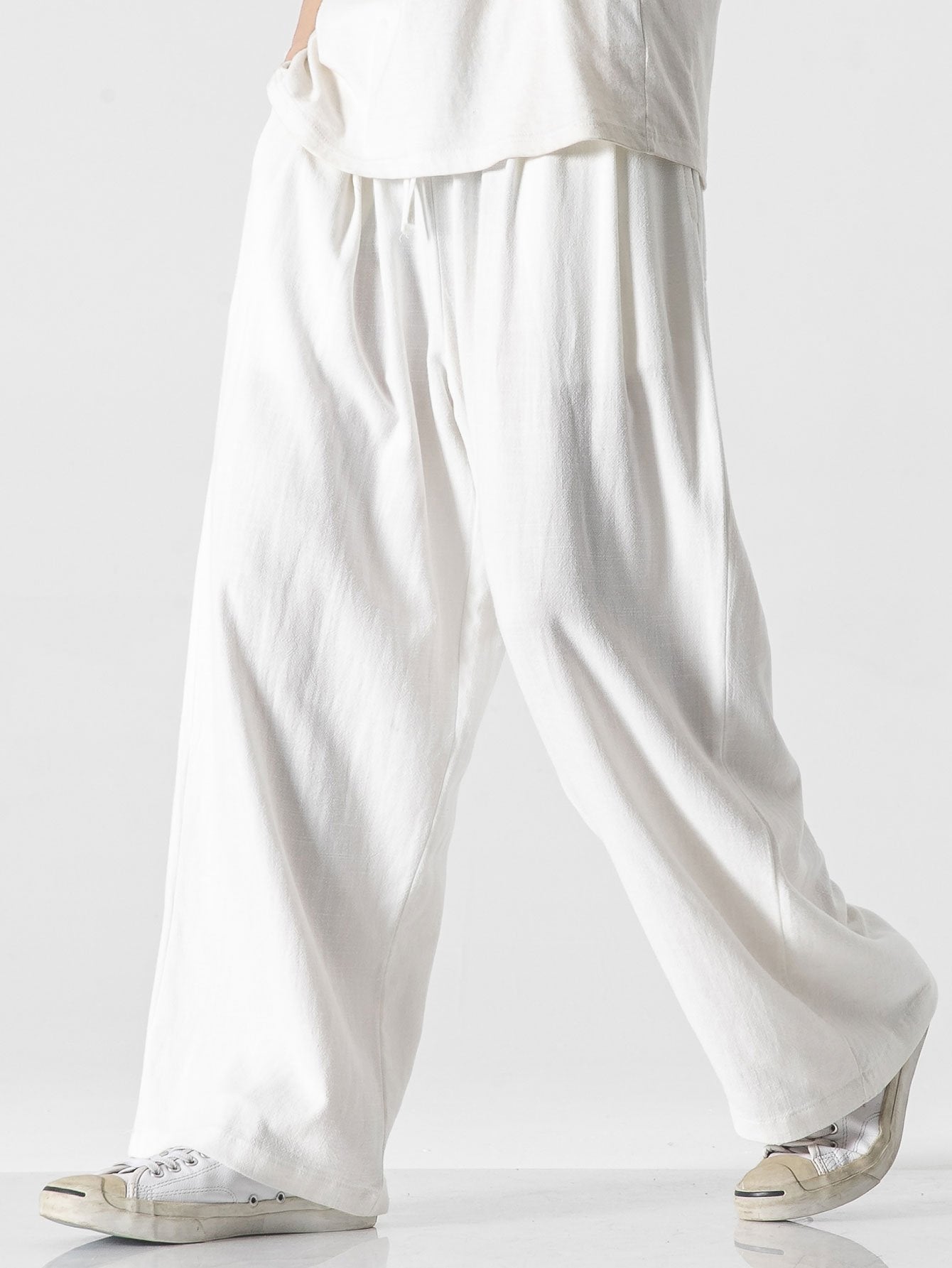 Karel® | Natural Comfort: Wide Relax Fit Pants In Linen And Cotton Blend