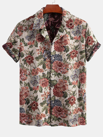 Addison® | Floral Jacquard Cuban Shirt & Shorts