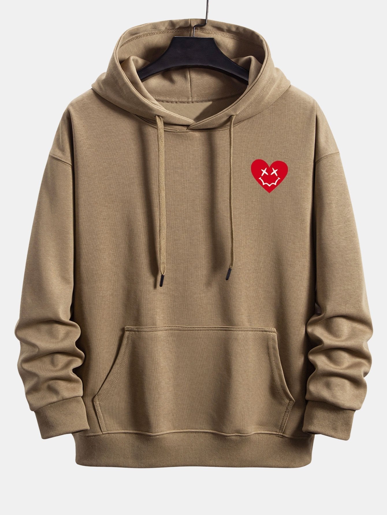 Vernon | Heart Shaped Smiley Face Print Relax Fit Hoodie