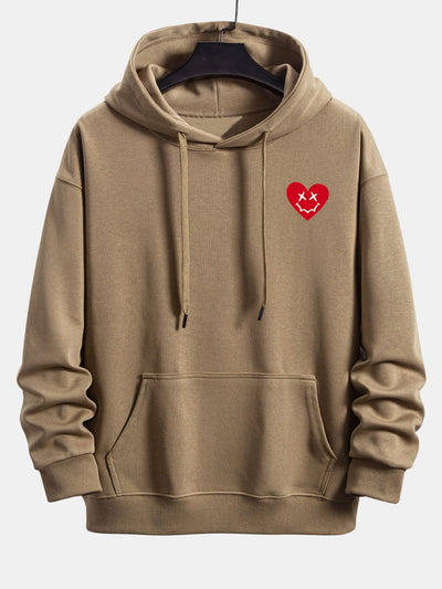 Vernon | Heart Shaped Smiley Face Print Relax Fit Hoodie
