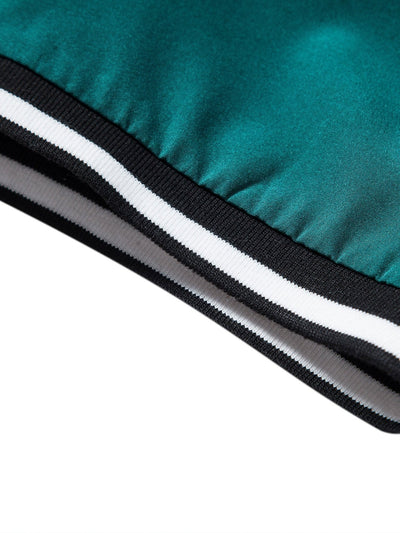 Arvid® | Muscle Fit Stripe Threaded Cuff Stand Collar Shirt