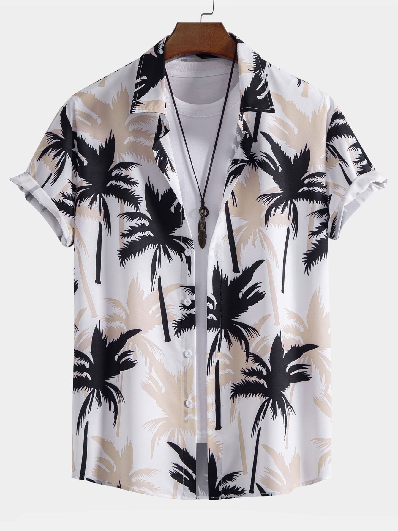 Attilio® | Palm Tree Print Button Up Shirt