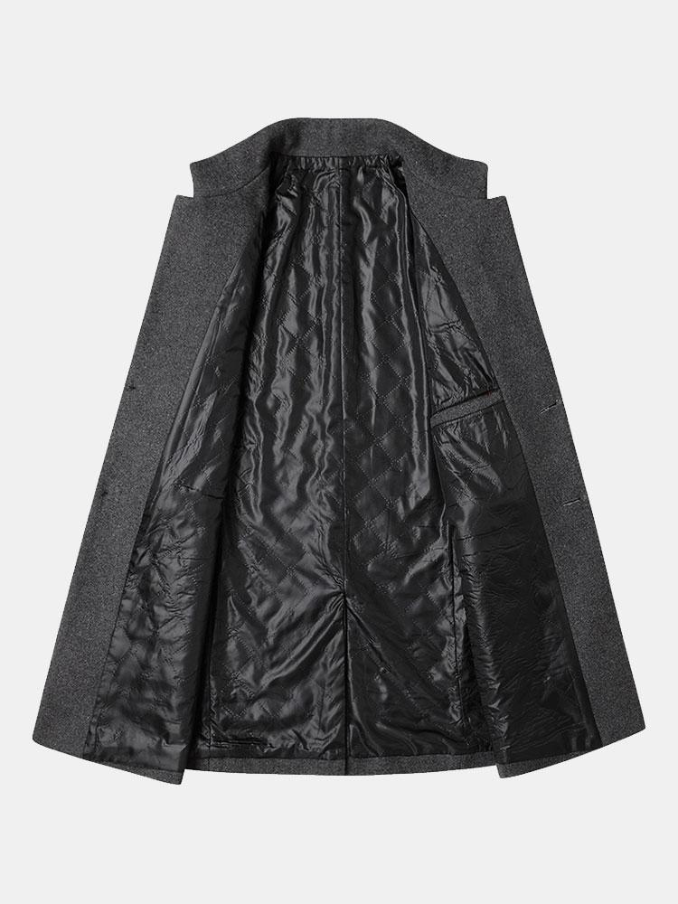 Logan | Stand Collar Woolen Overcoat