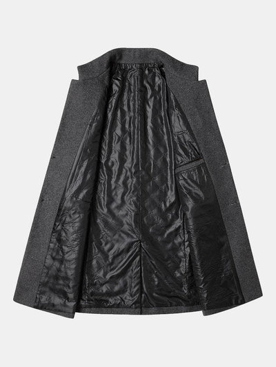 Logan | Stand Collar Woolen Overcoat