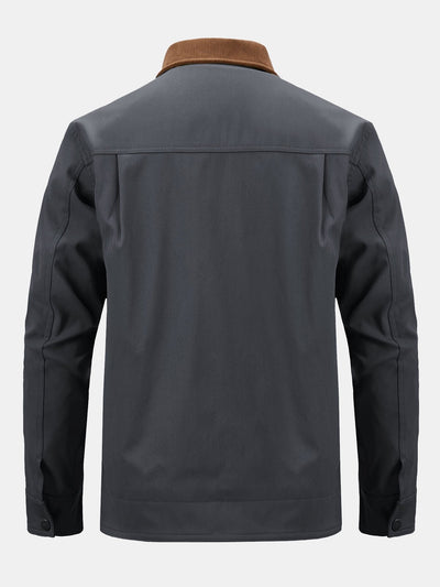 Kian | Corduroy Collar Zip Up Jacket