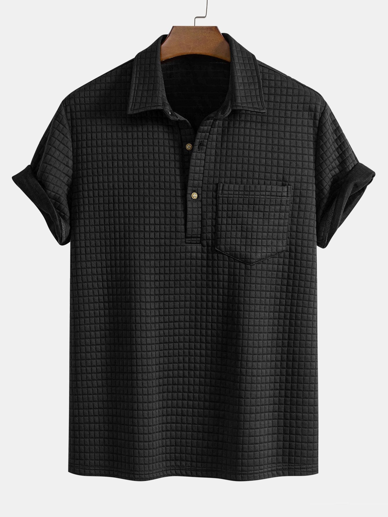 Everett | Waffle Polo With Pockets