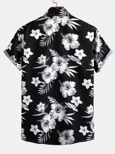 Argante® | Tropical Floral Print Button Up Shirt