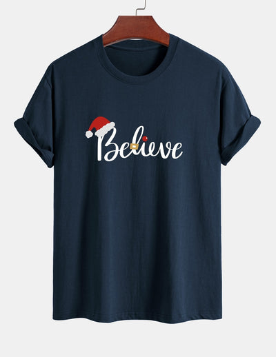 Aitor® | Christmas Believe Print Cotton T-Shirt