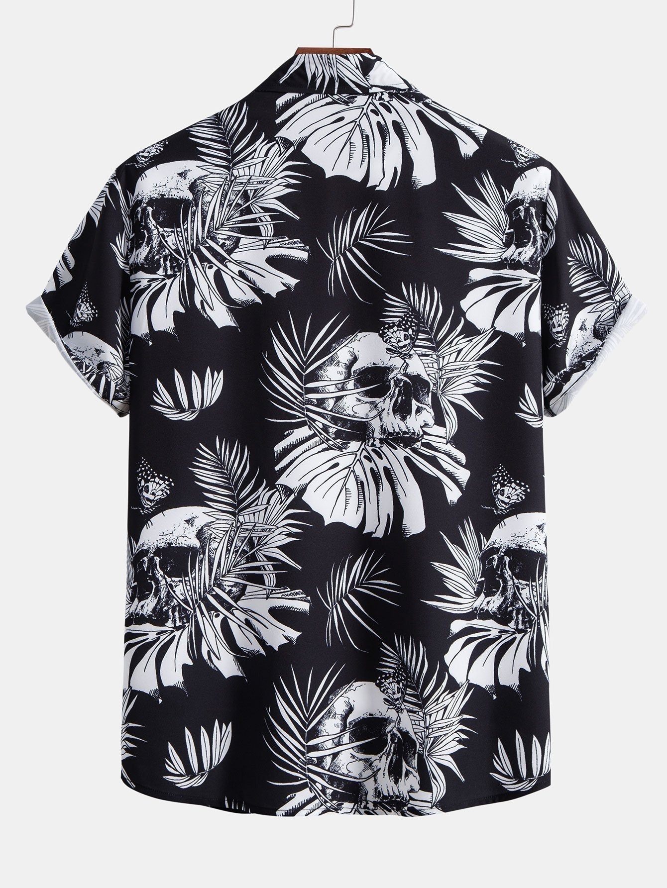 Amar® | Skull Tropical Print Button Up Shirt