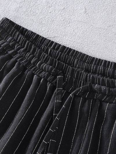 Baptiste® | Linen Cotton Blend Striped Shorts