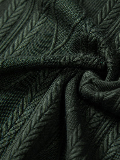 Ysidro® | Knitted Geometric Rhombus Jacquard Cuban Shirt