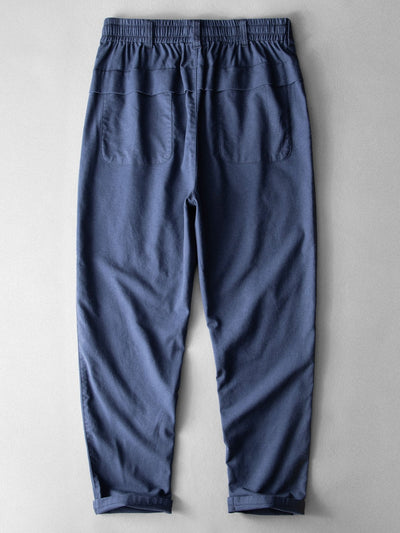 Fabricio® | Straight Leg Linen Cotton Blend Pants