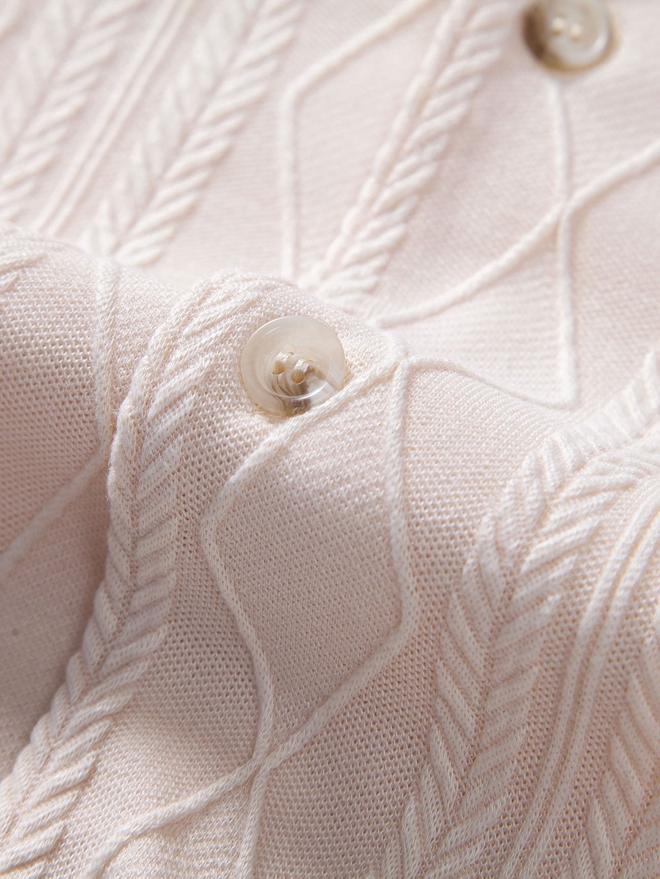 Duane® | Knitted Geometric Rhombus Jacquard Cuban Shirt