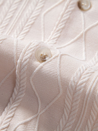 Duane® | Knitted Geometric Rhombus Jacquard Cuban Shirt