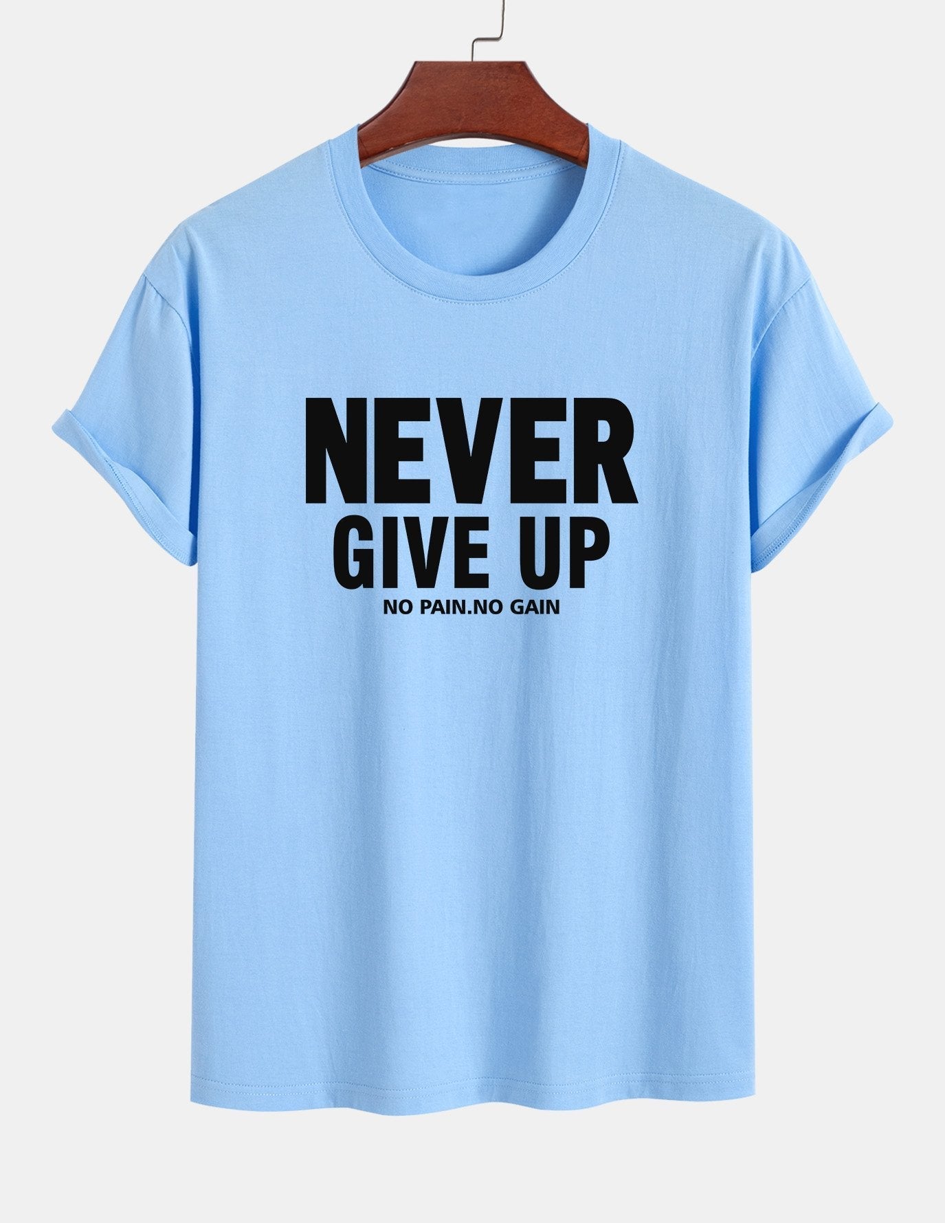 Ubaldo® | Never Give Up Print Cotton T-Shirt