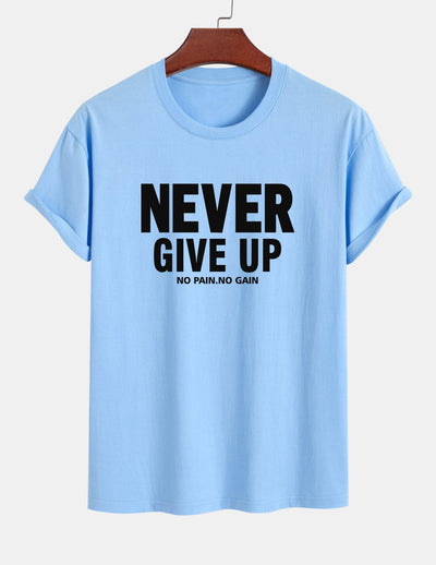 Ubaldo® | Never Give Up Print Cotton T-Shirt
