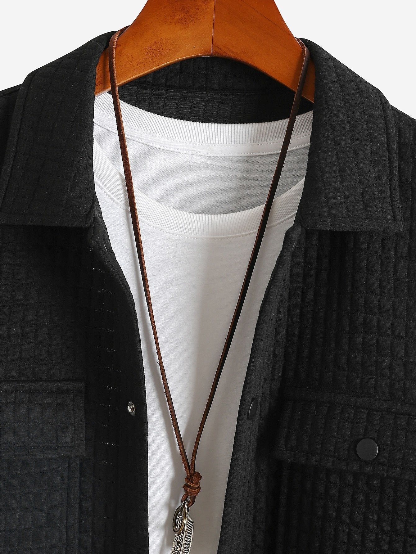 Ahmik® | Quilted Waffle Jacquard Overshirt