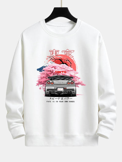 Kody® | Tokyo Sakura Car Print Relax Fit Sweatshirt