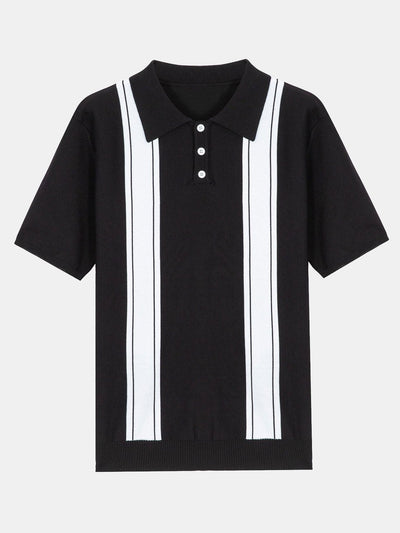Ezra | Striped Short Sleeve Sweater Polo