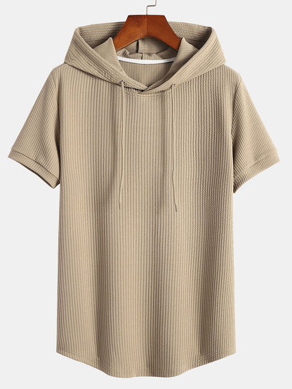 Zenón® | Muscle Fit Ribbed Hooded T-Shirt
