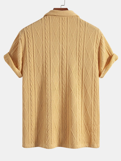 Akim® | Knitted Geometric Textured Cuban Shirt