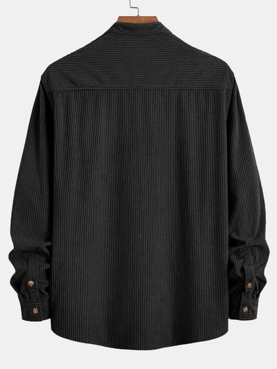 Adriano® | Corduroy Stand Collar Shirt