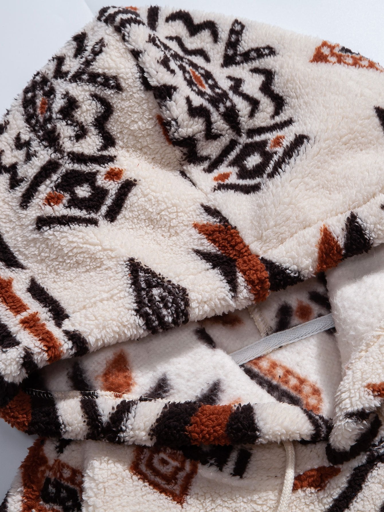 Frederick | Aztec Print Teddy Hoodie