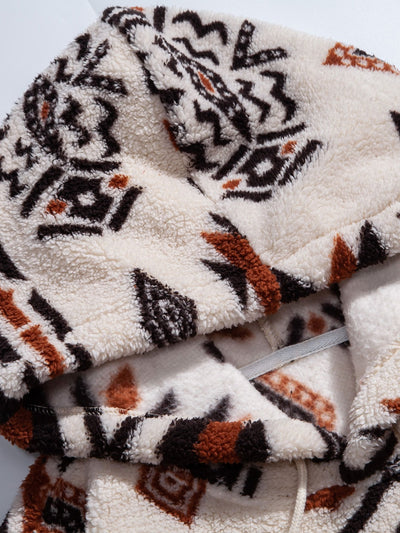 Frederick | Aztec Print Teddy Hoodie
