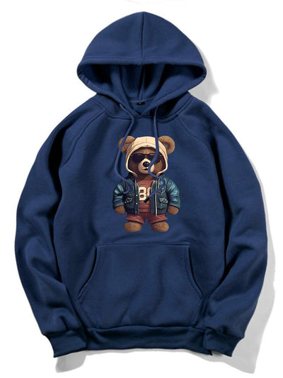 Benedict | Bear In Leather Jacket Print Hoodie