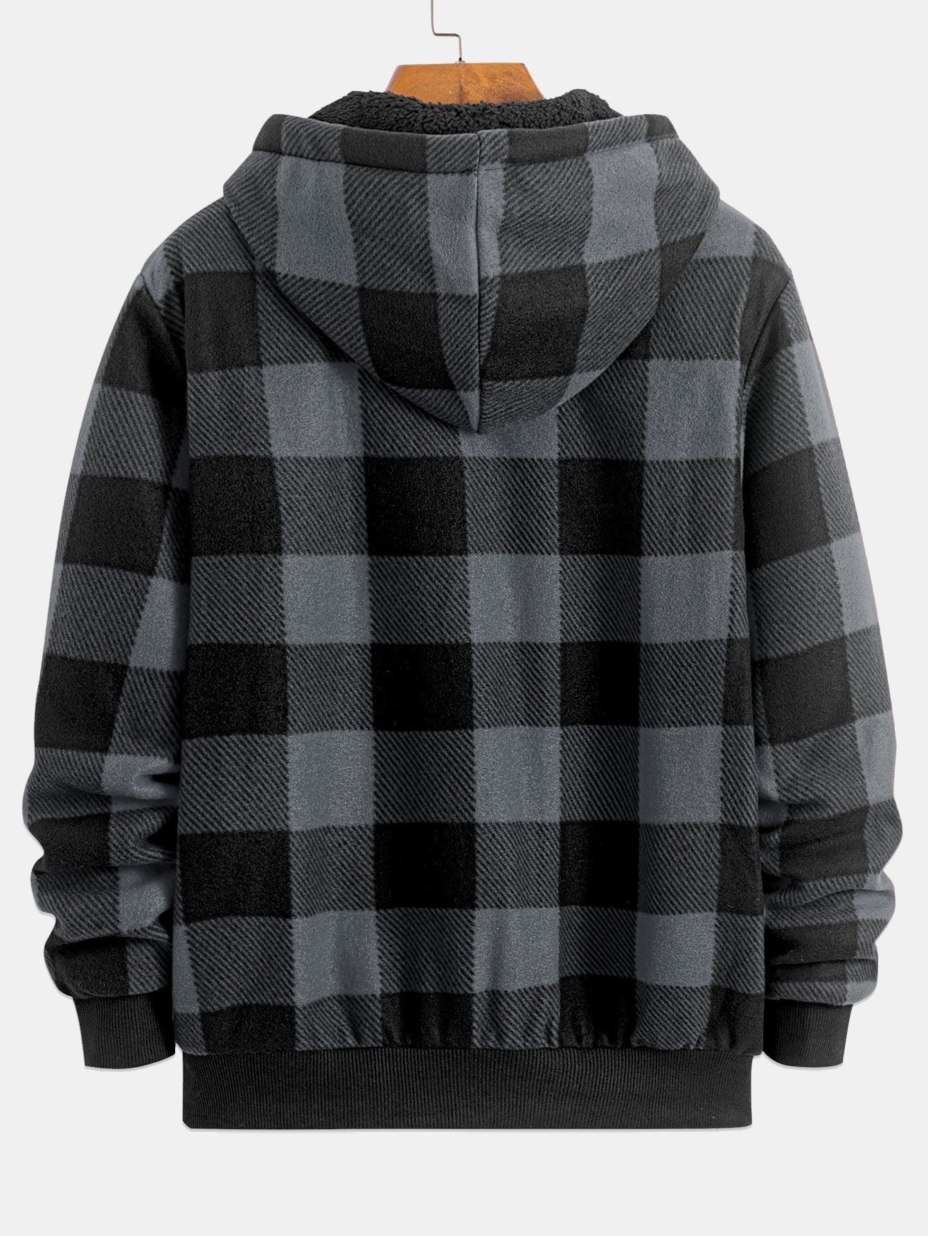 Gary | Teddy Fleece Lined Flannel Plaid Hoodie