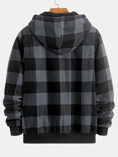 Gary | Teddy Fleece Lined Flannel Plaid Hoodie