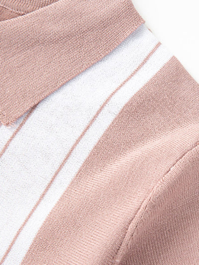Ezra | Striped Short Sleeve Sweater Polo