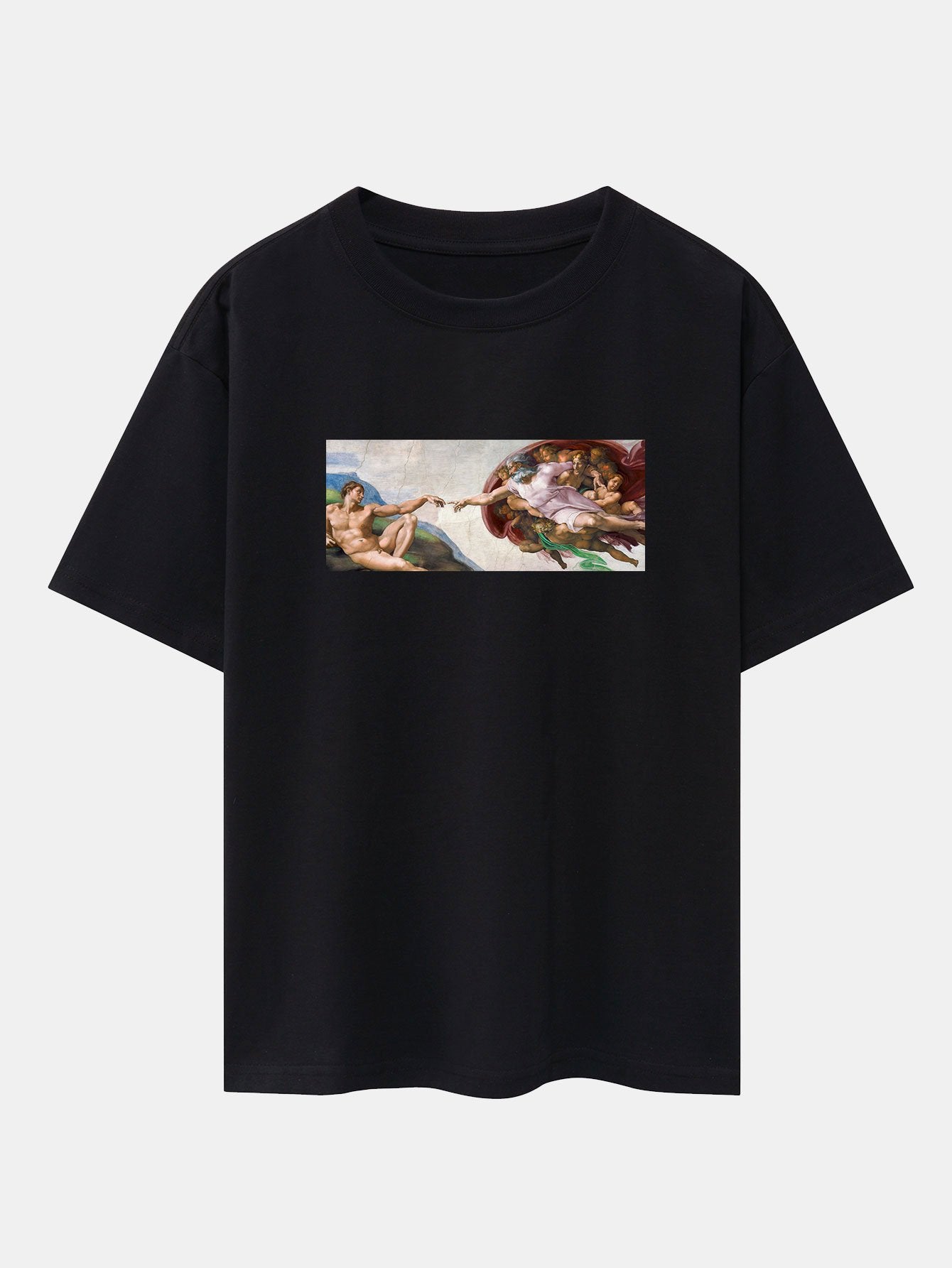 Jimmy® | The Creation Of Adam Print Drop Shoulder Oversize T-Shirt